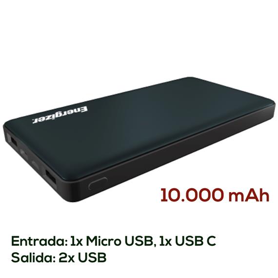 PW ENERGIZER UE10015 POWERBANK 10.000mAh BLACK (6+1)