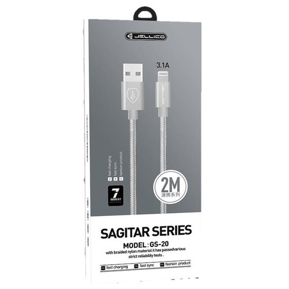 JELLICO CABLE LIGHTNING 2 METROS 3.1A PLATA (GS-2016)