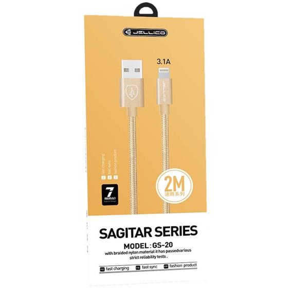 JELLICO CABLE LIGHTNING 2 METROS 3.1A  DORADO (GS-2016)