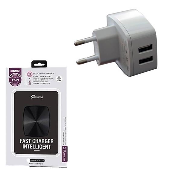 JELLICO CARGADOR 2.1 AMP 2X USB BLANCO (TY-21)