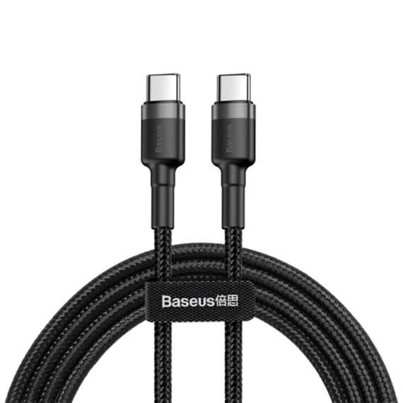 BASEUS CATKLF-GG1 CAFULE CABLE TYPE-C/TYPE-C 20V 3AMP 1M GREY-BLACK