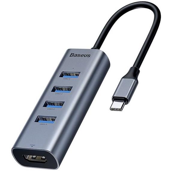 BASEUS CAHUB-N0G ENJOY HUB TYPE-C TO 3XUSB 3.0 / HDMI 4K GREY