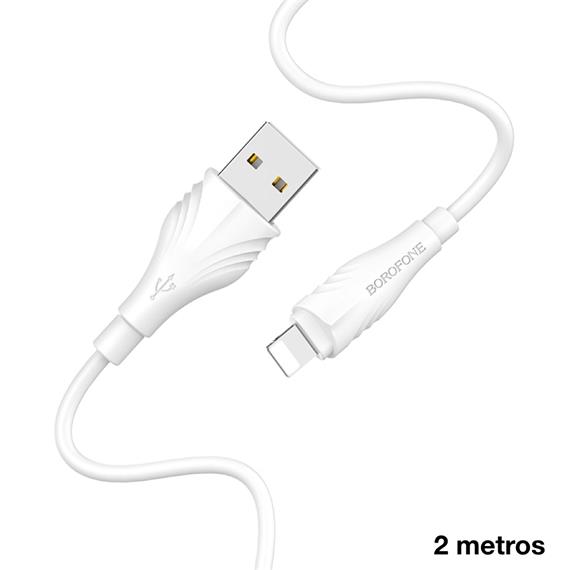 Cable USB a Lightning 2 metros Borofone BX18 Blanco