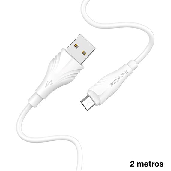 Cable USB a Micro USB 2 metros Borofone BX18 Blanco