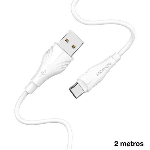 BOROFONE BX18 Cable USB a USB-C 2 Metros blanco