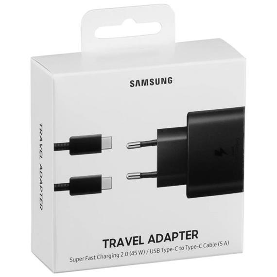 SAMSUNG CARGADOR EP-TA845 45W + USB-C NEGRO