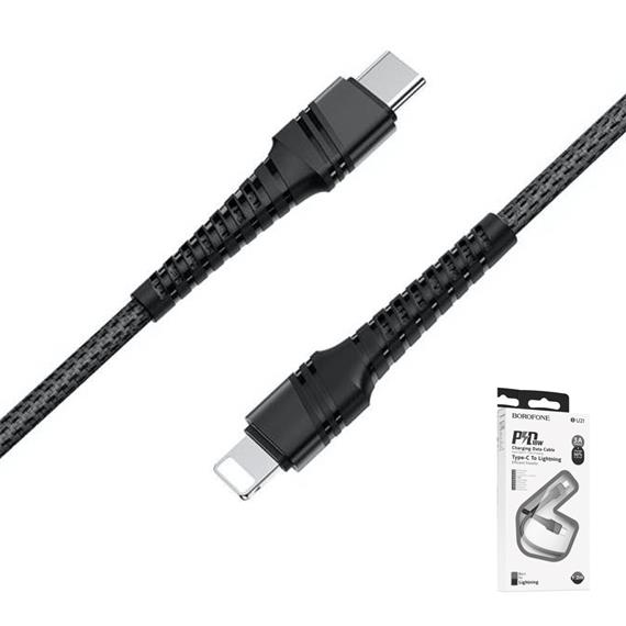 BOROFONE BU21 CABLE DRAGON PD BLACK (USB-C - LIGHTNING)