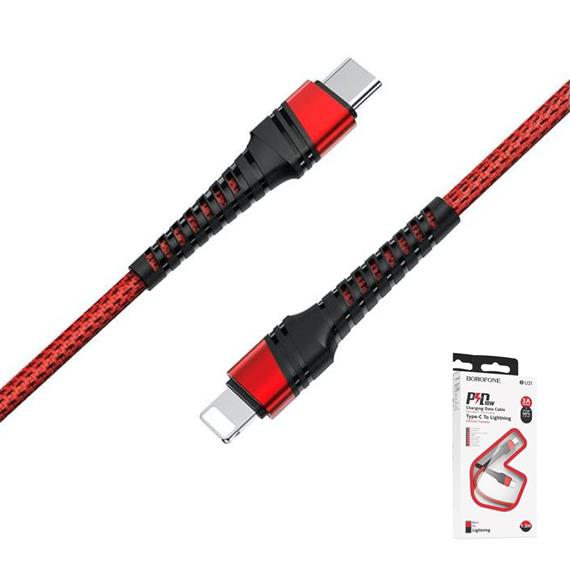 BOROFONE BU21 CABLE DRAGON PD RED (USB-C - LIGHTNING)