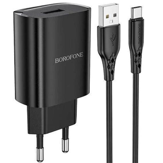 Borofone BN1 Cargador 2.1A + Cable TYPE-C Negro