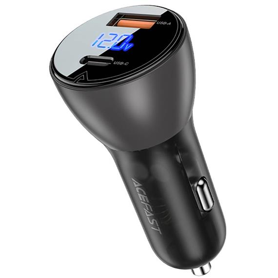 Cargador Coche USB y USB-C 63W Acefast B6 Negro