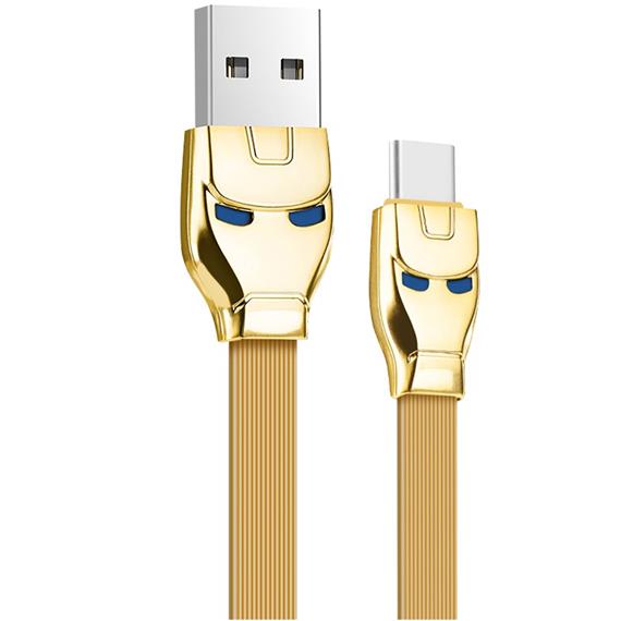 Cable USB a USB-C 1.2 metros Hoco U14 Steel Man Oro