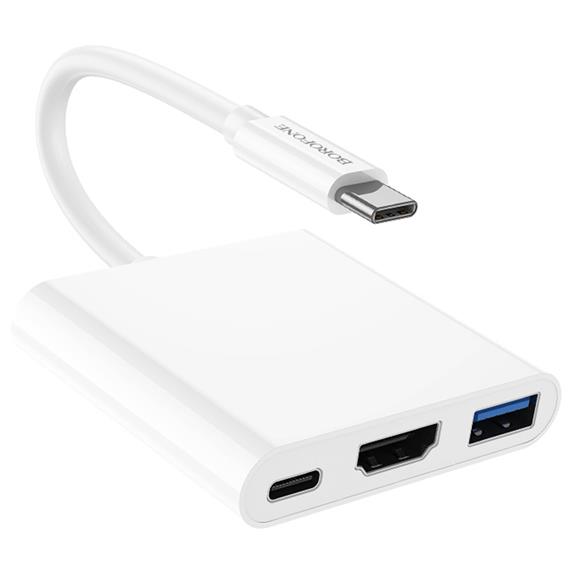 Borofone DH4 Adaptador Hub Usb-C a USB3.0 + HDMI + USB-C PD