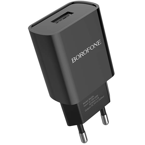 Borofone BA20A Cargador EU (SIN CABLE) Negro