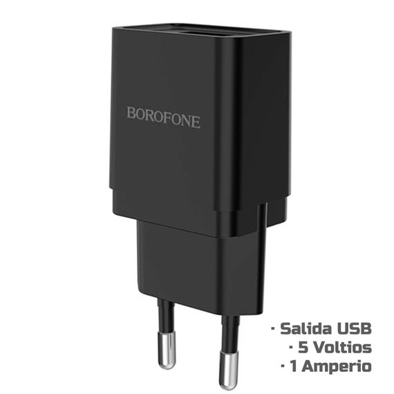 Cargador USB 1Amp Borofone BA19A Negro