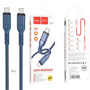 Cable USB-C a USB-C 2 metros 60W Hoco X59 Victory Azul