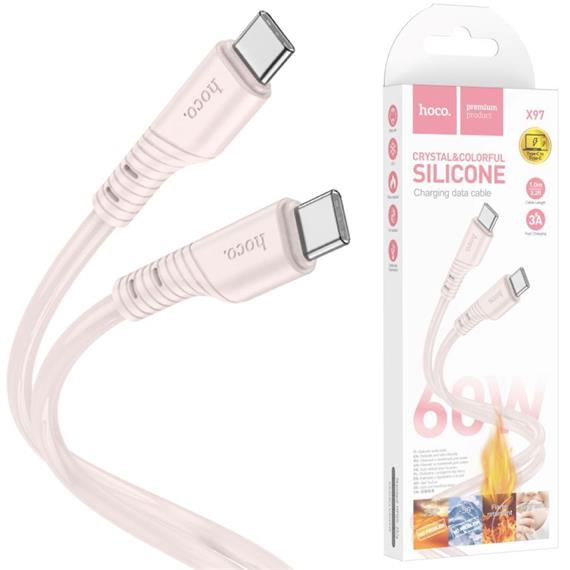 Cable USB-C a USB-C 1 metro 60W Hoco X97 Crystal  Silicona Pink