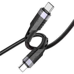 Cable USB-C a USB-C 1.2 metros 60W Borofone BU35 Cuerda Reforzado Negro