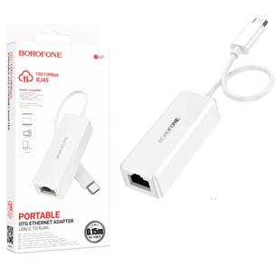 Borofone DH7 Adaptador USB-C a RJ45 Ethernet 100 Mbps Blanco