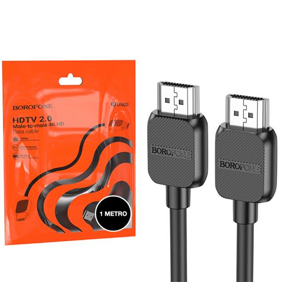 Borofone BUS02 Cable HDMI 2.0 4K 1 metro Negro