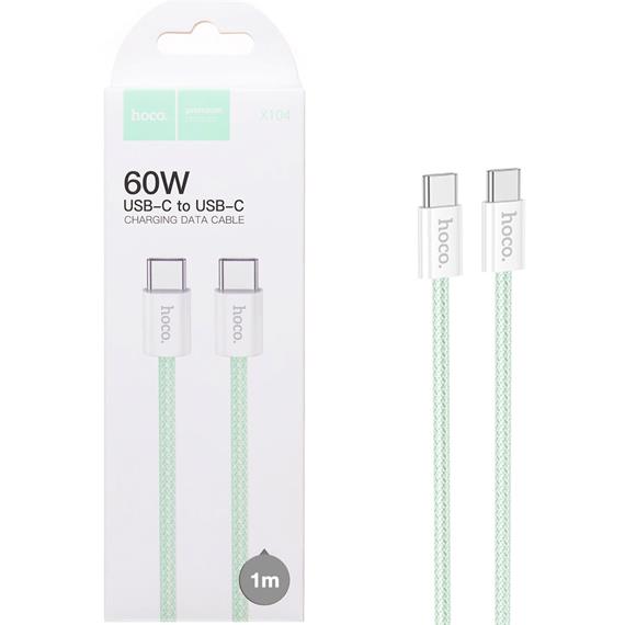 Cable USB-C a USB-C 1 Metro 60W Hoco X104 Green (para iPhone 15)