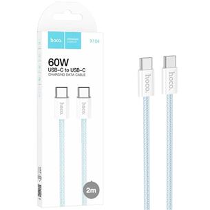 Cable USB-C a USB-C 2 Metros 60W Hoco X104 Blue (para iPhone 15)