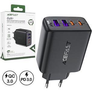 Cargador USB-C  Acefast A61 PD45W GaN 2x USB-C+ 2x USB-A Negro