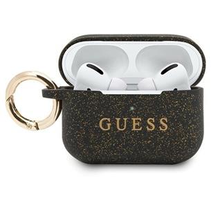 Guess GUACAPSILGLBK Airpods Pro Cover Negro Silicona