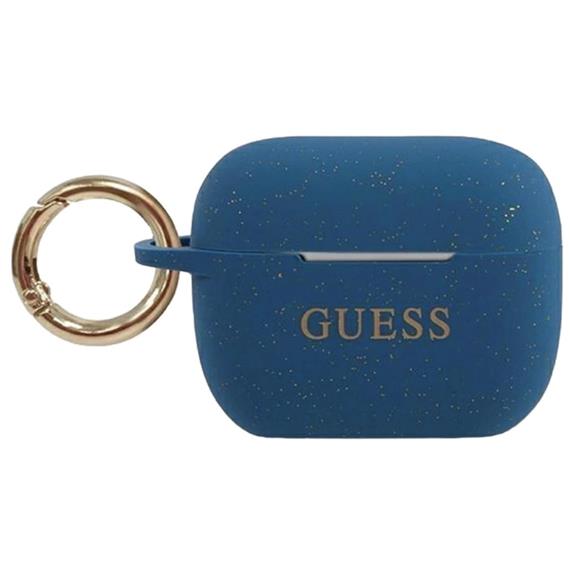 Guess GUACAPSILGLBL AirPods Pro cover Blue Silicone Glitter