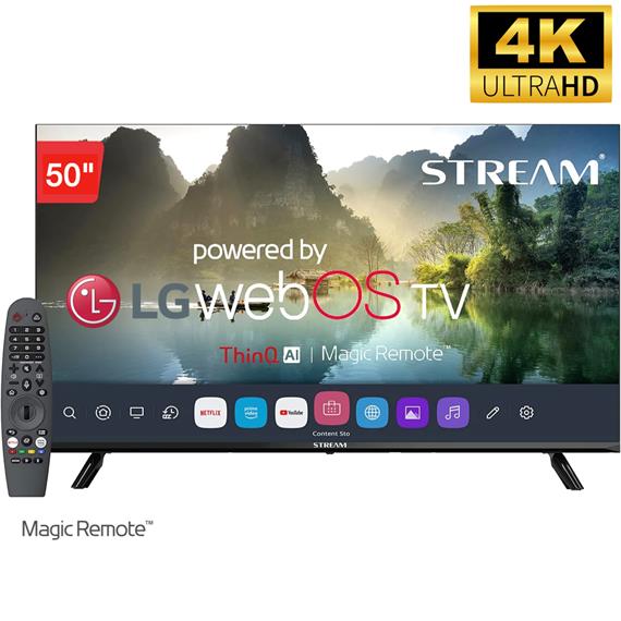 Televisor 50" STREAM SYSTEM 4K Smart TV WebOs by LG con Magic Remote