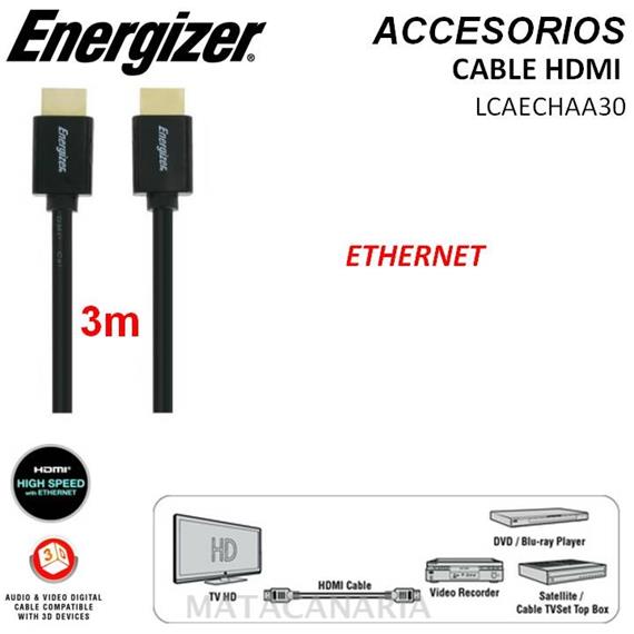 ENERGIZER LCAECHAA30 CABLE HDMI 3 METROS