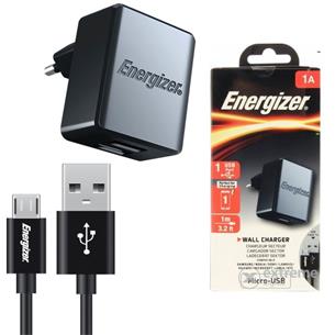 Cargador USB 1Amp + Cable USB a MICRO ENERGIZER ACA1AEUCMC3