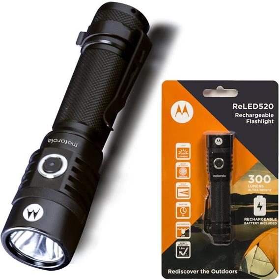 MOTOROLA RELED520 LINTERNA LED RECARGABLE 300 LUMENS