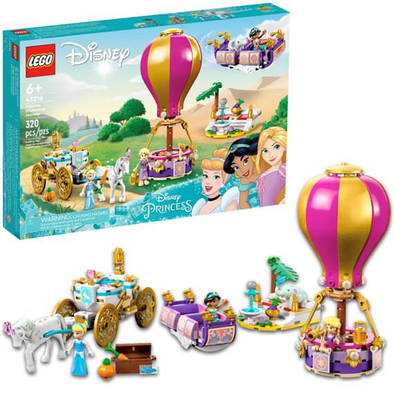 LEGO 43216 Viaje Encantado de las Princesas Cenicienta Jasmín y Rapunzel