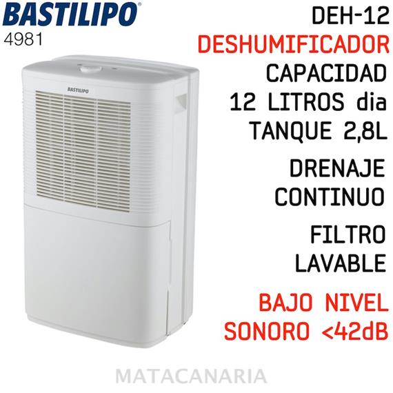 BASTILIPO DEH-12 DESHUMIFICADOR 12L 2.8 L