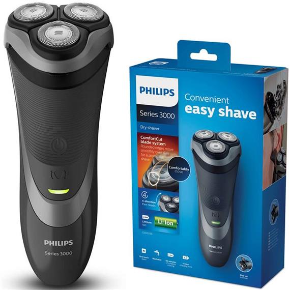 PHILIPS AFEITADORA S-3510 RECARGABLE / PATILLAS / LAVABLE / 4D