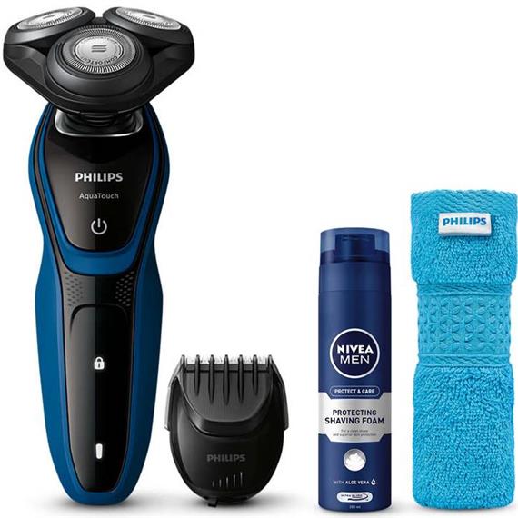 PHILIPS S-5073 AFEITADORA RECARGABLE / ESPUMA / ACCESORIO BARBERO