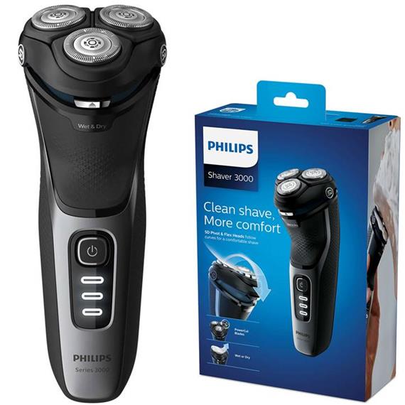 PHILIPS AFEITADORA S-3231/52 RECARGABLE / CORRIENTE / WET & DRY / PATILLAS