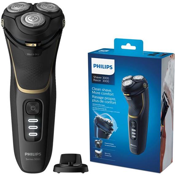 PHILIPS AFEITADORA S-3333/54  RECARGABLE / CORRIENTE / WET & DRY / PATILLAS