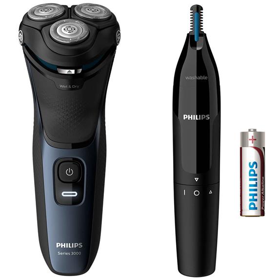 Philips Afeitadora S3134/57 Wet & Dry Pack con Naricero