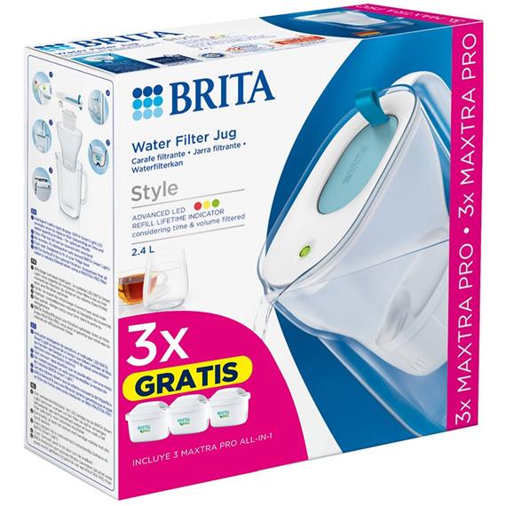 Brita Style Jarra Filtrante Azul con 3 Filtros Maxtra Pro