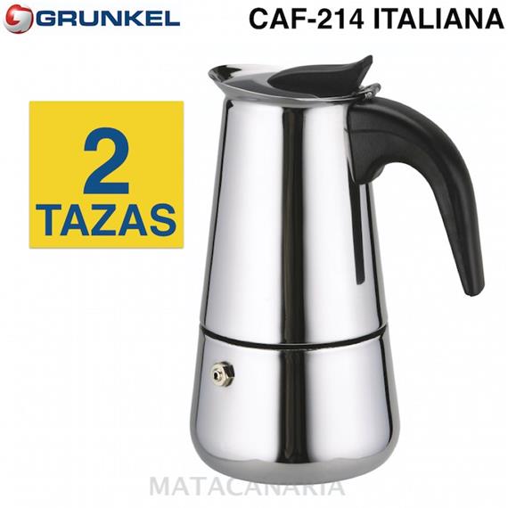 GRUNKEL CAF-214 CAFETERA 2 TAZAS ACERO