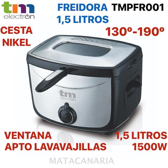 TM ELECTRON TMPFR001 FREIDORA 1.5L ACERO INOX 1500W