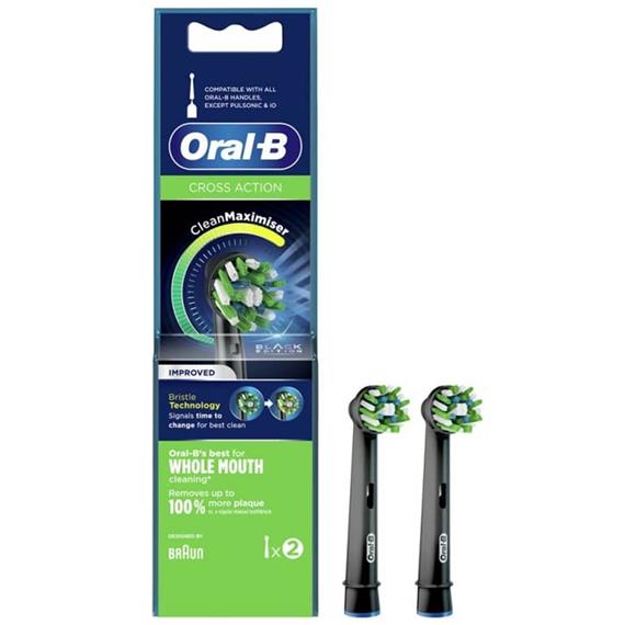 Braun EB-50 Pack de 2 Cabezales de Recambio Oral B Negro