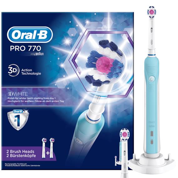 Braun Oral-B Cepillo Pro770 3D White + 2 Cabezales (D16.524.1U)