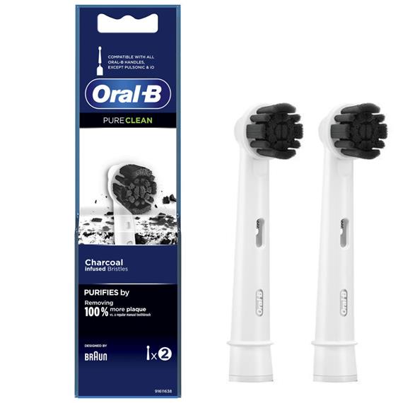 Braun Oral B Cabezales de Recambio Pure-Clean Charcoal Carbón Pack 2