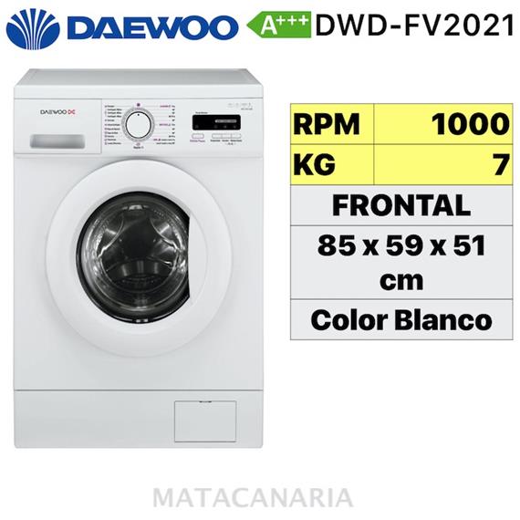 DAEWOO DWD FV2021 7KG 1000RPM A+++ WHITE