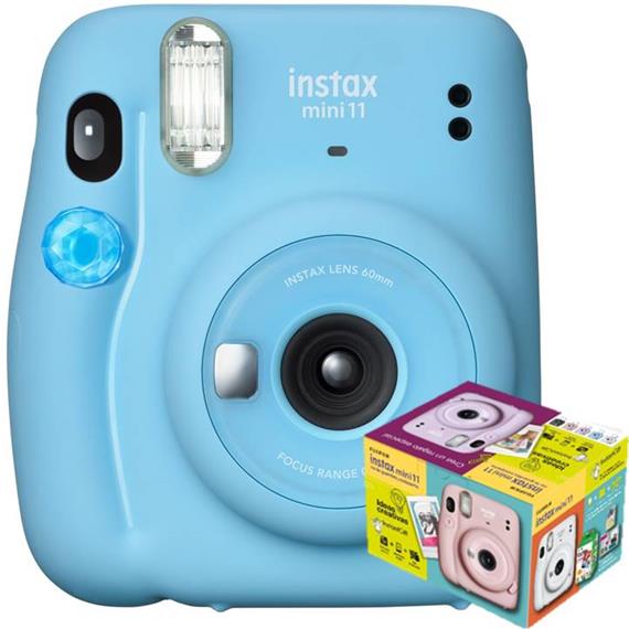 FUJIFILM INSTAX MINI 11 Azul KIT (20 Fotos + Postales)