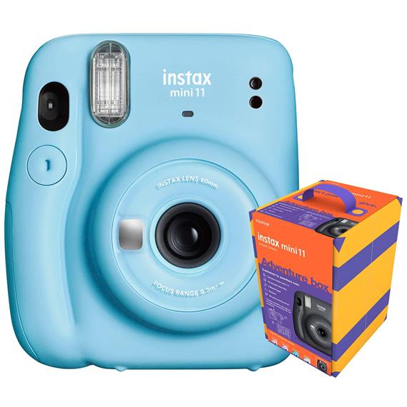 FUJIFILM INSTAX MINI 11 Kit Adventure Box Sky Blue (10 Hojas+ 3 Cintas+ Etiquetas)