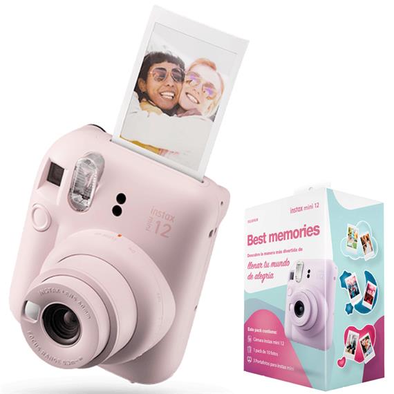 Fujifilm Instax Mini 12 Cámara Instantánea Blossom Pink + 10 Fotos y 3 Marcos