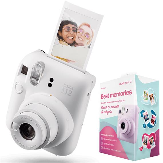 Fujifilm Instax Mini 12 Cámara Instantánea Clay White+ 10 Fotos y 3 Marcos